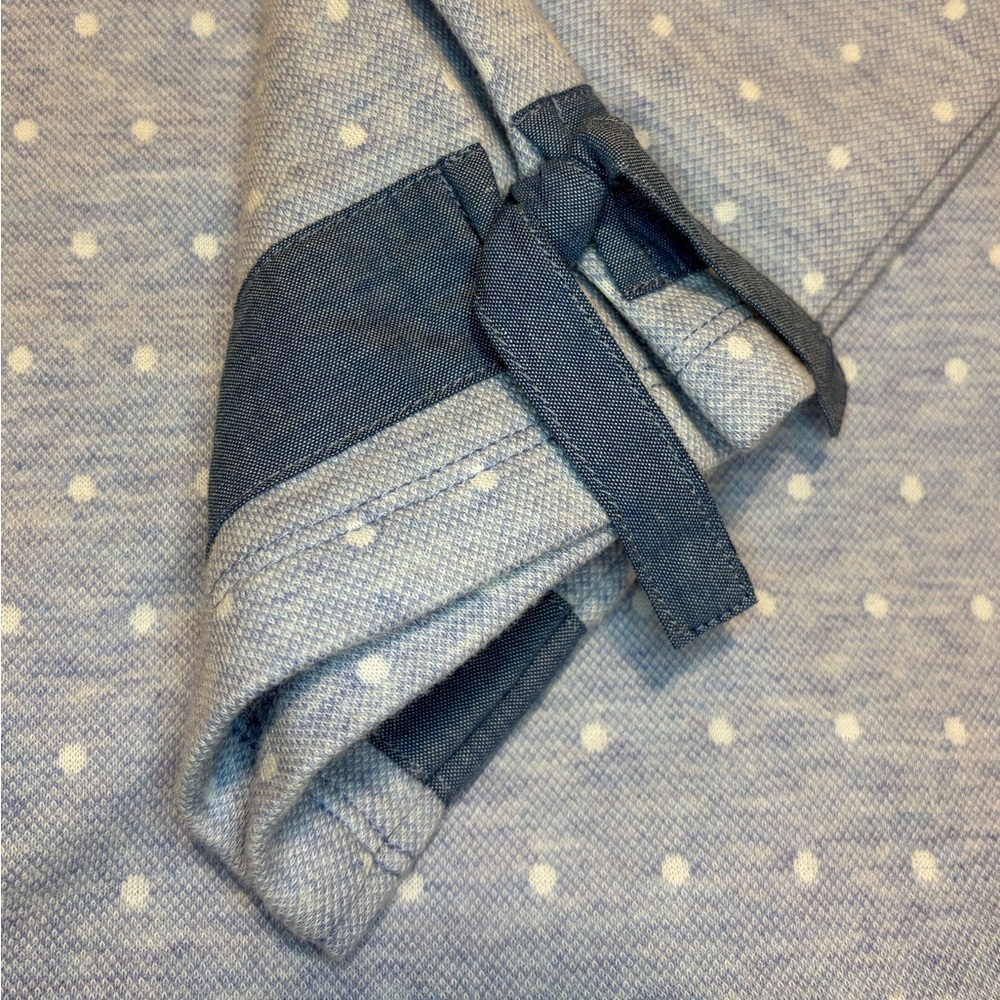 Talbots Light Blue Polka Dot Long Sleeve Top - Picture 4 of 7